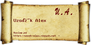 Uzsák Alex névjegykártya