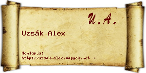 Uzsák Alex névjegykártya
